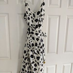 Summer Strappy Cheetah Wrap Dress